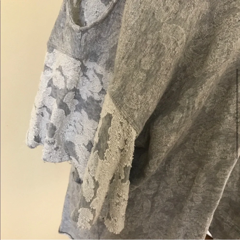 Free people gray cold shoulder sweatshirt